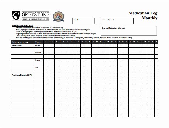 10 Medication Chart Template Free Sample Example