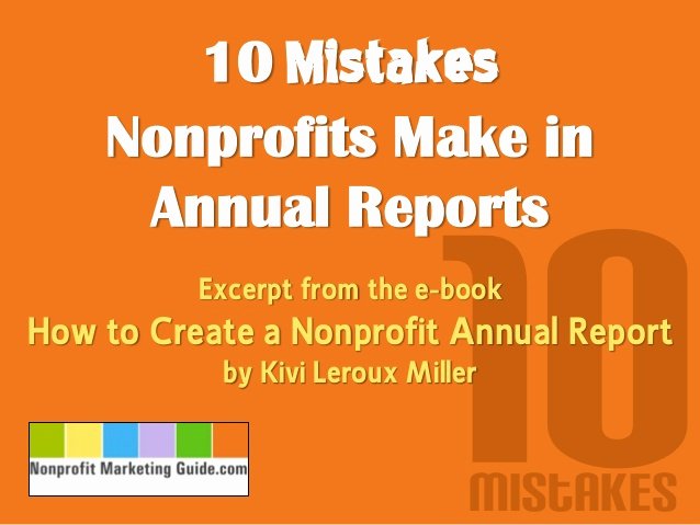 10 Mistakes Nonprofits Make In Annual Reports