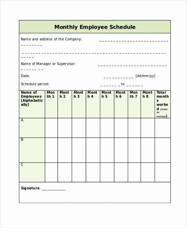 10 Monthly Timetable Templates