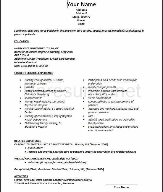 10 new grad nursing resume sample