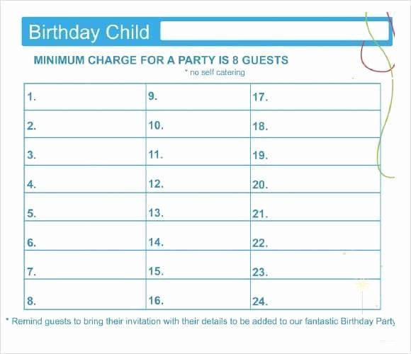 10 Party Guest List Templates Word Excel Pdf formats