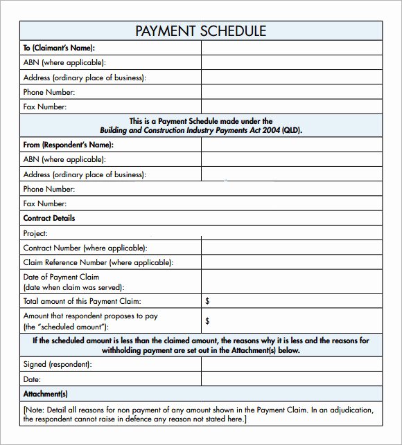 10 Payment Schedule Templates Download for Free