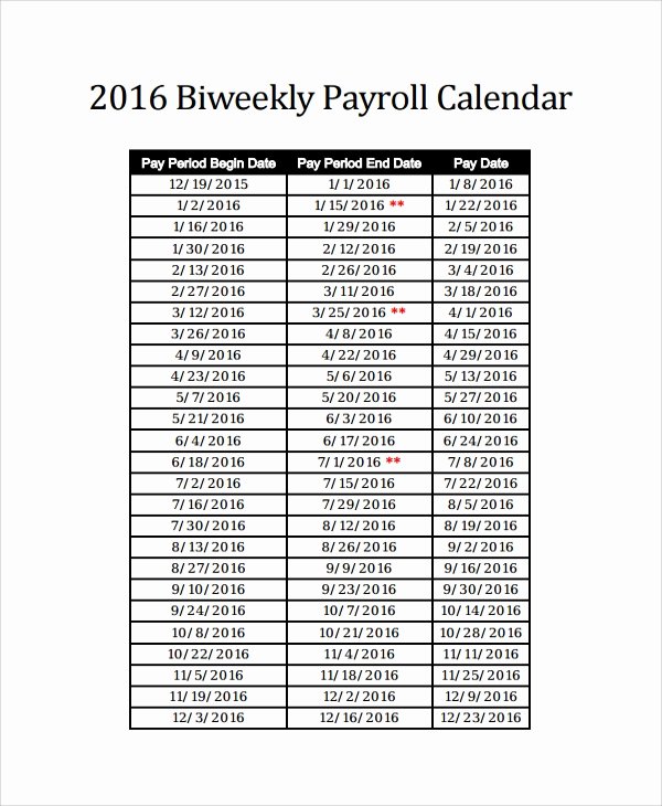 10 Payroll Calendar Templates