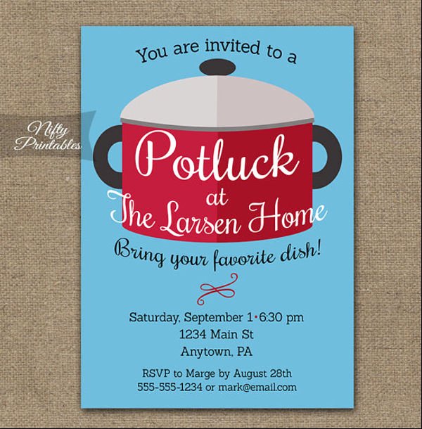 potluck email invitation templates