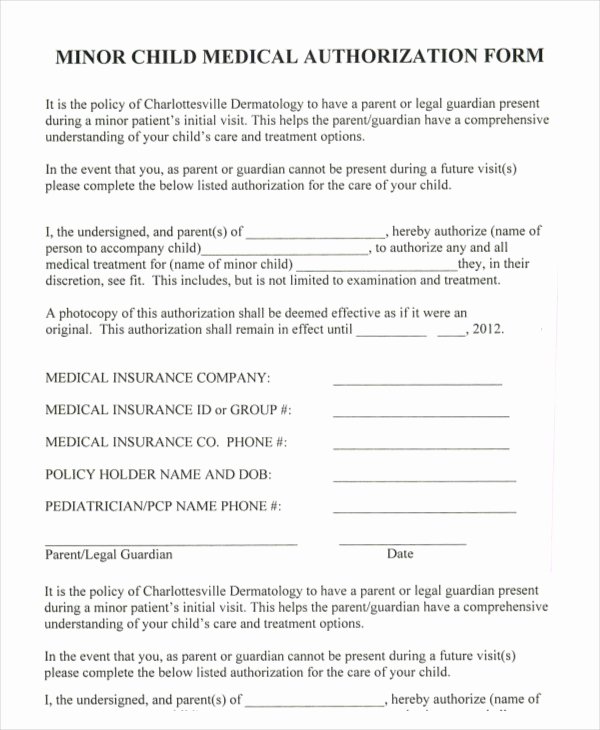 10 Printable Medical Authorization forms Pdf Doc