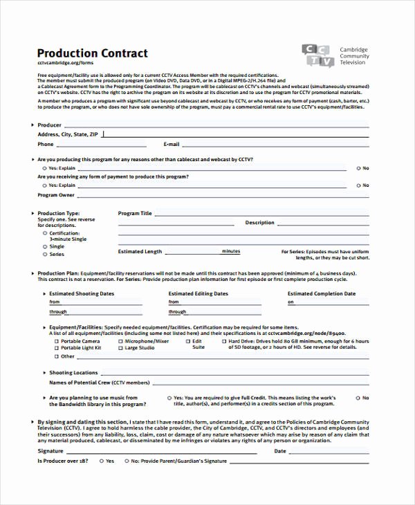 production contract templates