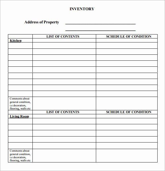 10 Property Inventory Templates