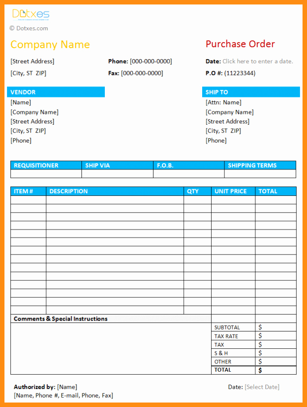 10 Purchase order format In Excel