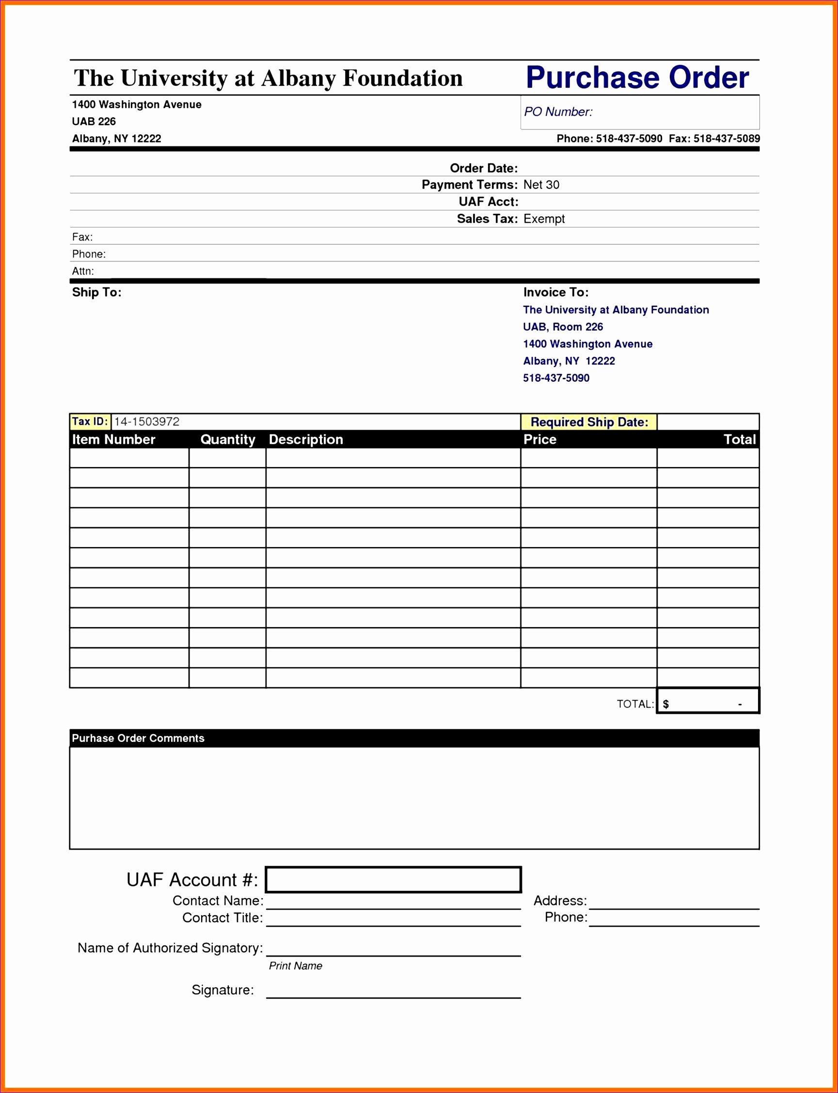 10 Purchase order Template Microsoft Excel