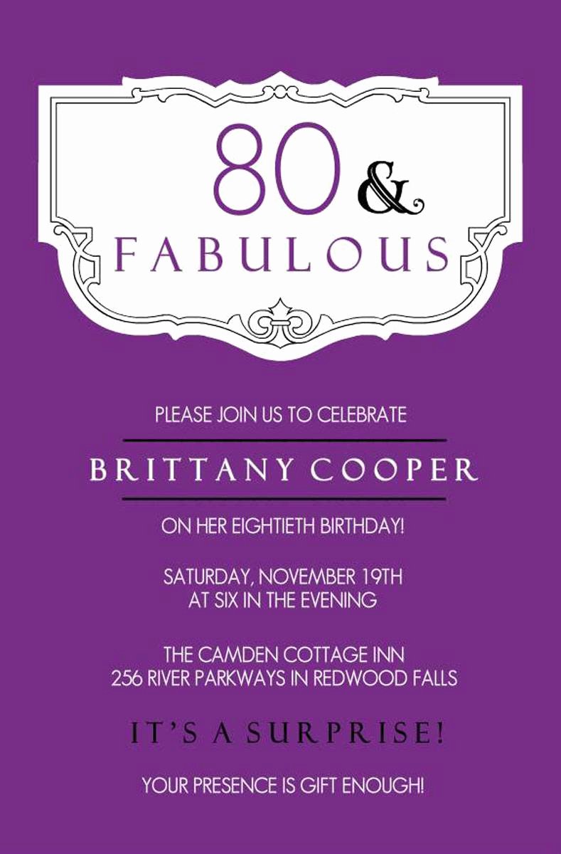 10 Sample 80th Birthday Party Invitations