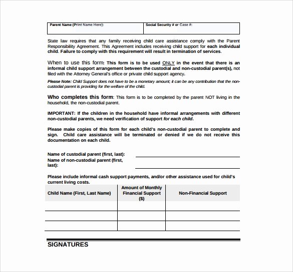 10 Sample Child Support Agreement Templates – Pdf