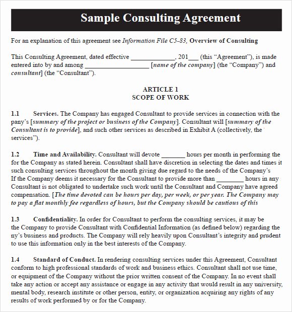 10 Sample Consulting Agreements