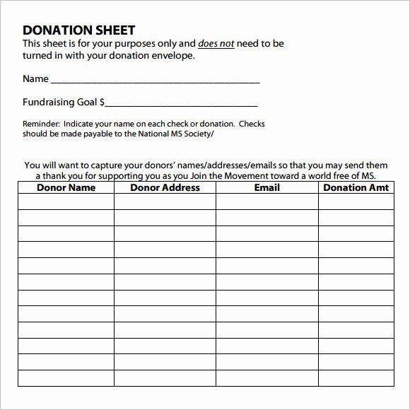 10 Sample Donation Sheets