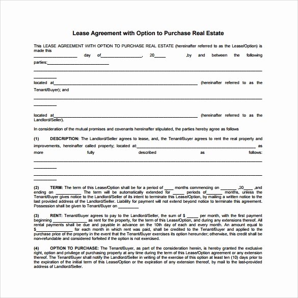 10 Sample Lease Purchase Agreement Templates