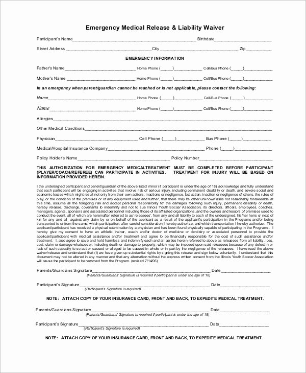 10 Sample Liability Waiver forms – Word Pdf