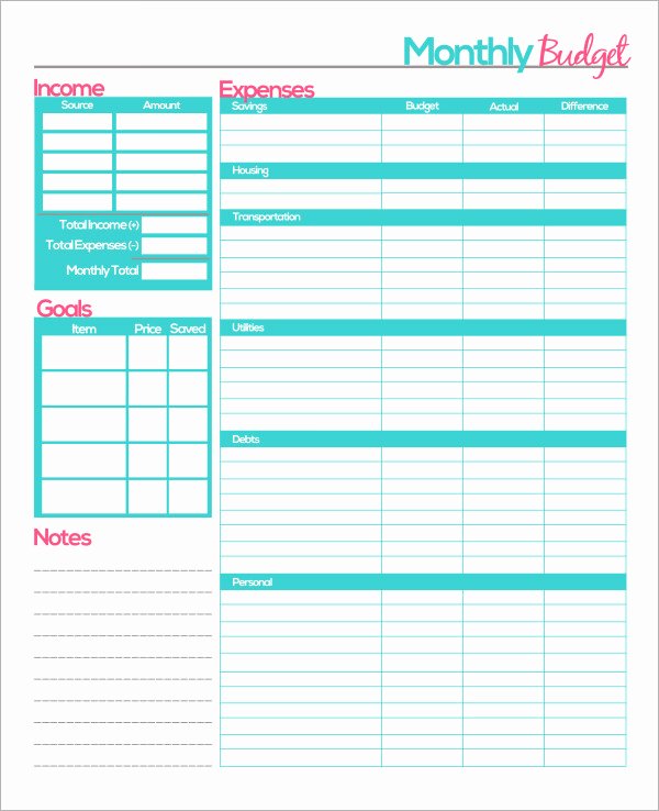 10 Sample Monthly Bud Templates