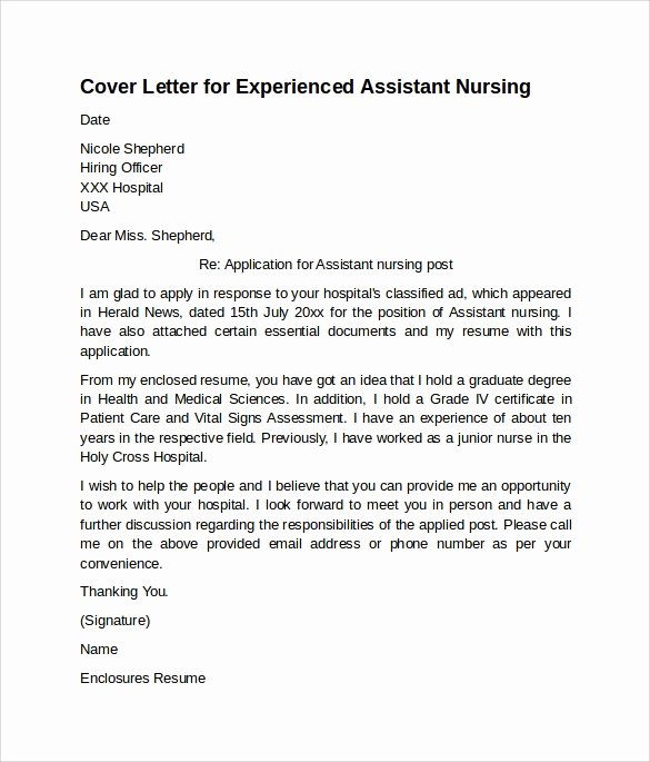 10 Sample Nursing Cover Letter Examples to Download