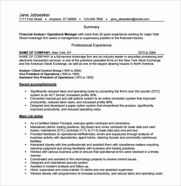 10 Sample Operation Manager Resumes