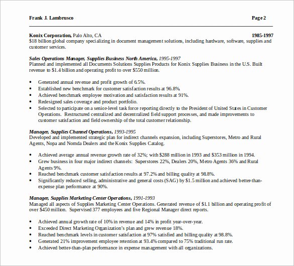 10 Sample Operation Manager Resumes