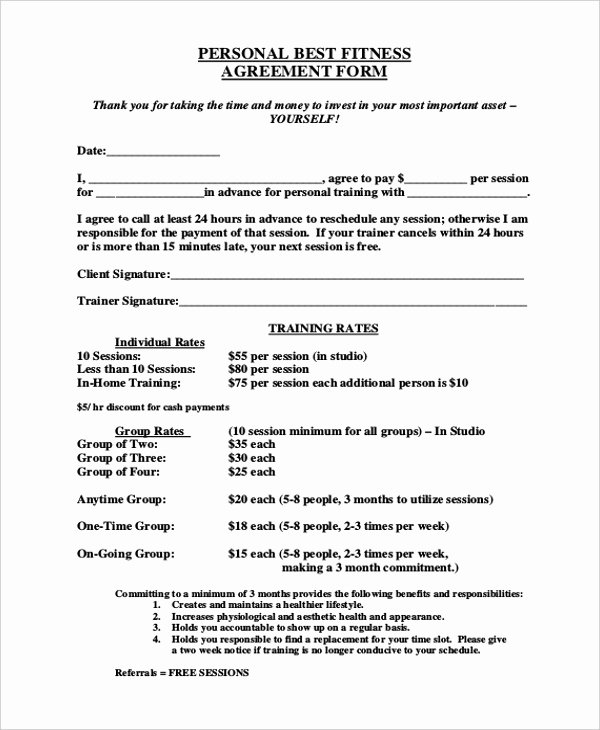 10 Sample Personal Agreement forms Free Sample Example