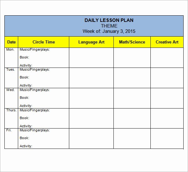 10 Sample Preschool Lesson Plan Templates