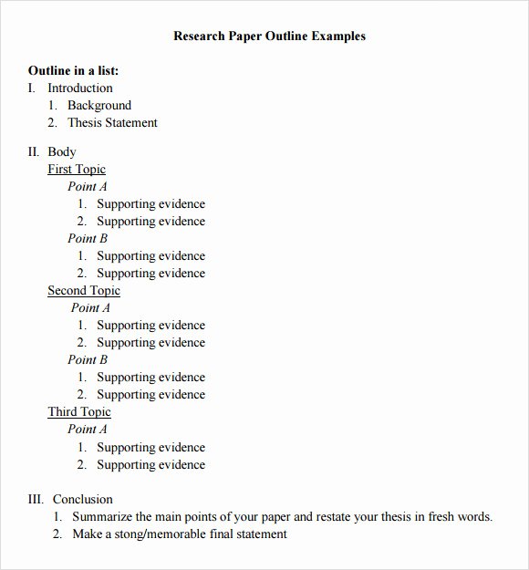 10 Sample Research Paper Outline Templates to Download