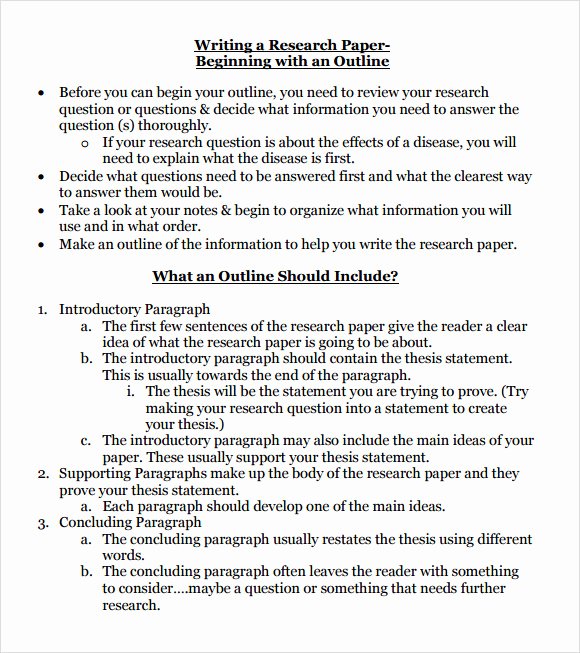 research paper outline template