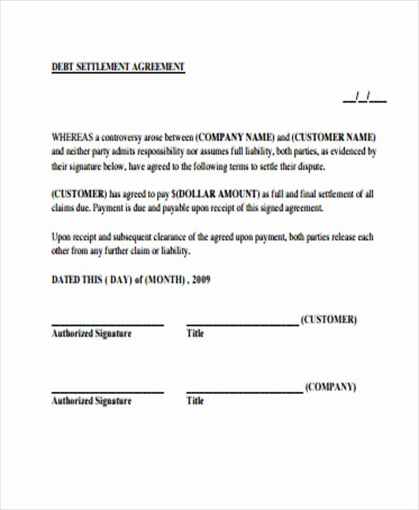 sample settlement agreement