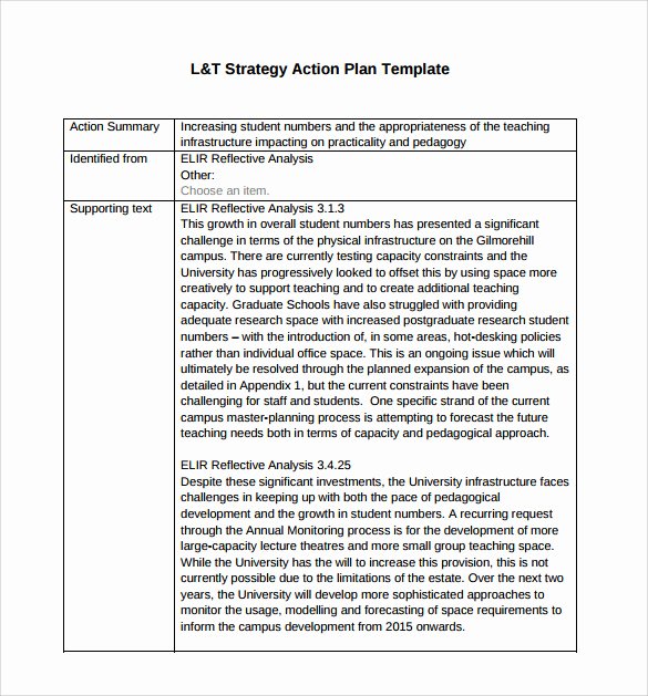 10 Sample Strategic Action Plans