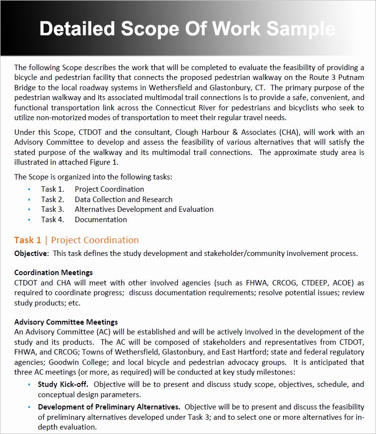 10 Scope Work Templates Free Word Pdf Excel Doc formats