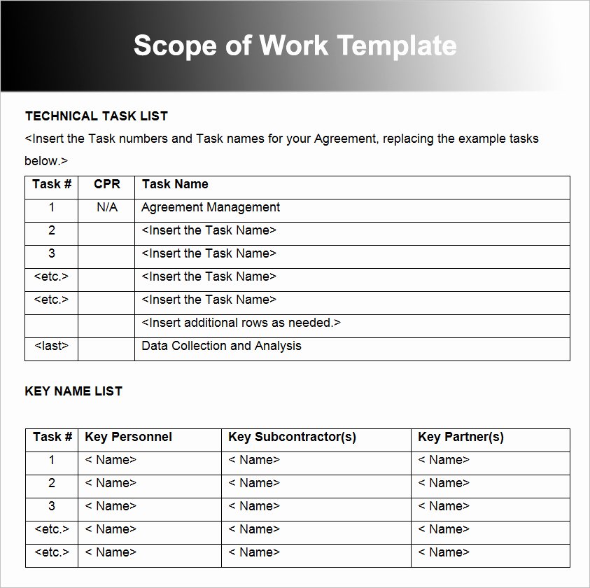10 Scope Work Templates Free Word Pdf Excel Doc formats