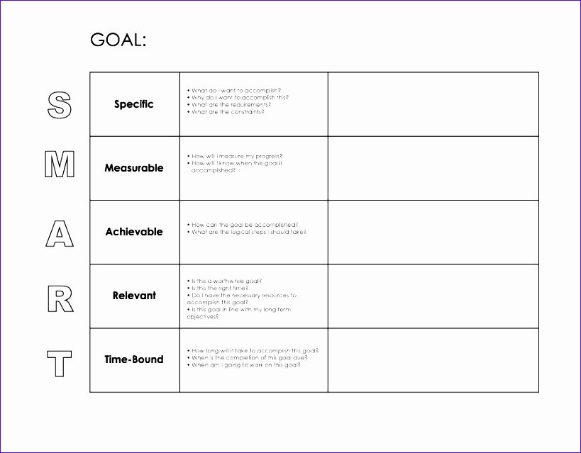 10 Smart Goals Template Excel Exceltemplates