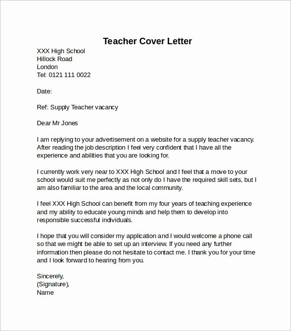 10 Teacher Cover Letter Examples Download for Free