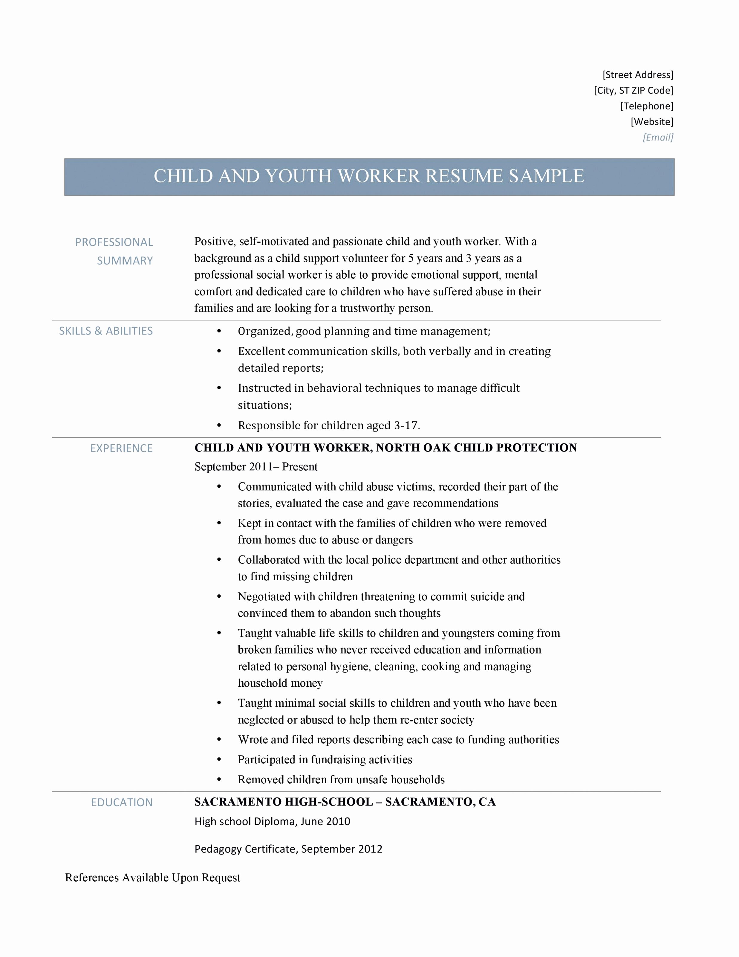 100 Ministry Resume Templates Pastor Resume Youth