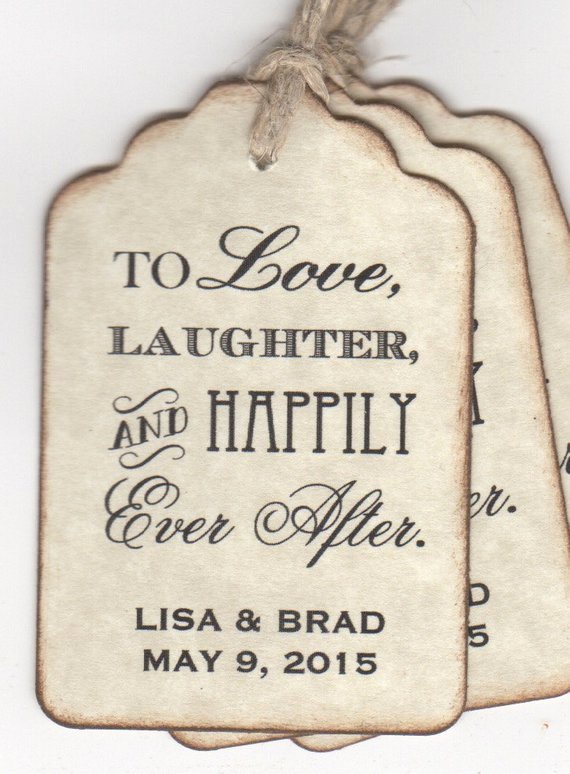 100 Wedding Favor Tags Shower Favor Tags to Love Laughter and