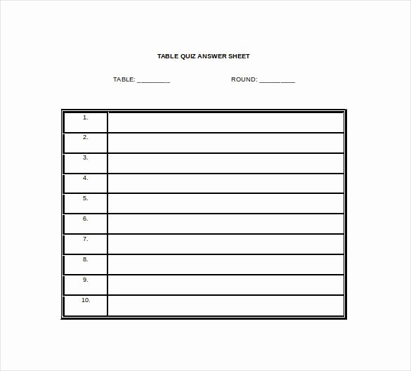 11 Answer Sheet Templates Pdf Doc