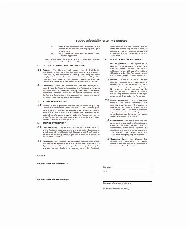 11 Basic Confidentiality Agreement Templates – Free