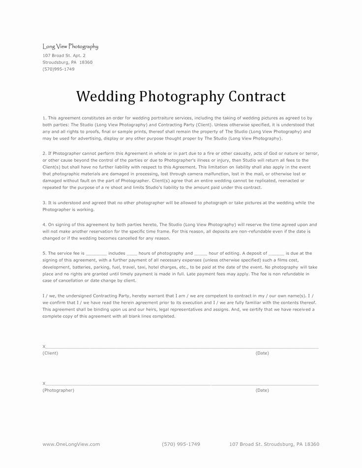 11 Best Images About Wedding Photography Contract Template