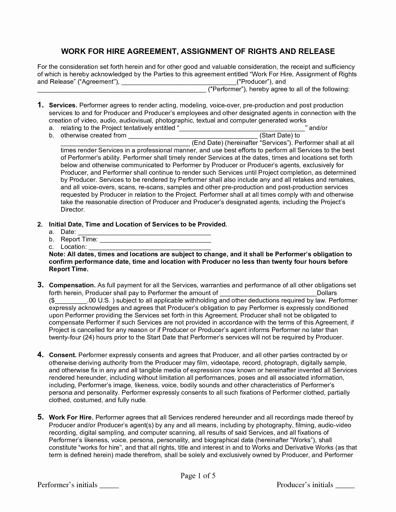 11 Best Of Work Agreement Template Contract