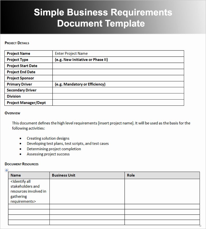 business requirements documents
