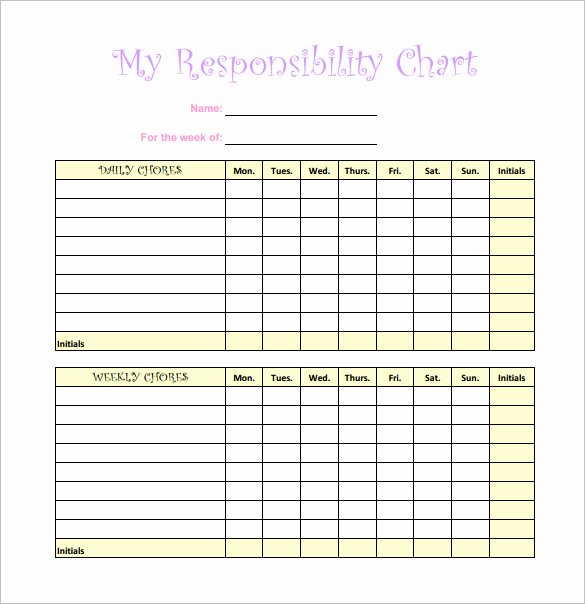 11 Chore Chart Template Free Sample Example format
