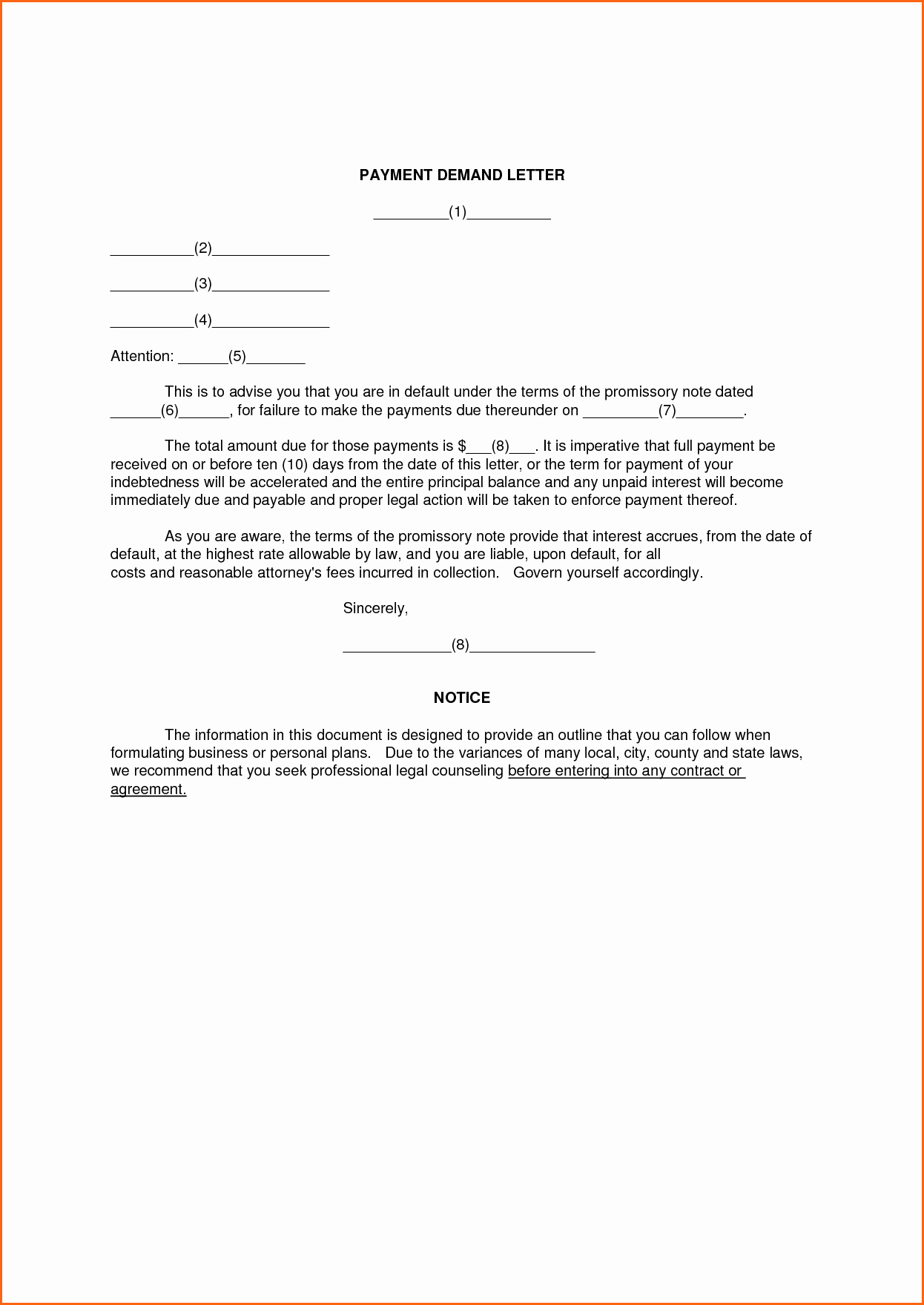 11 Demand Letter Template Bud Template Letter
