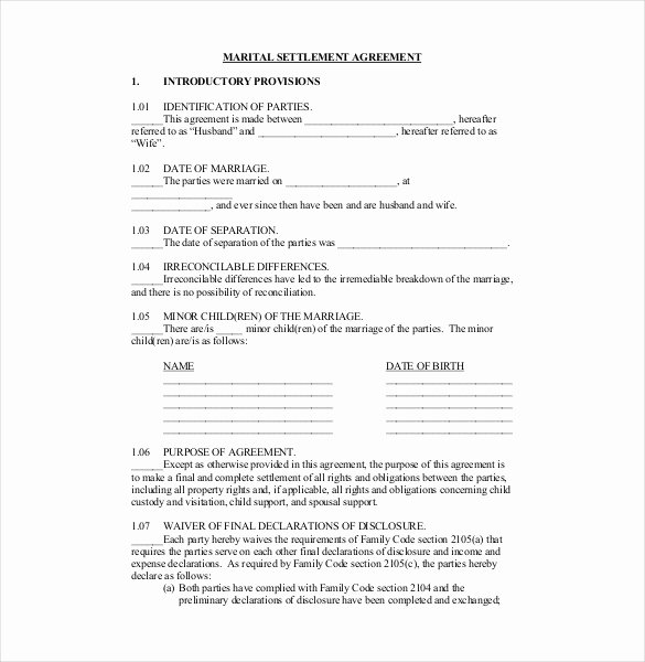 11 Divorce Agreement Templates – Free Sample Example