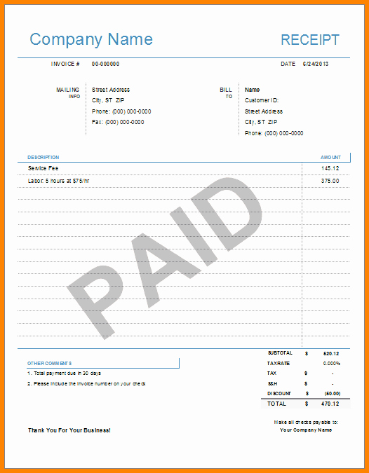 11 Electronic Receipts Template