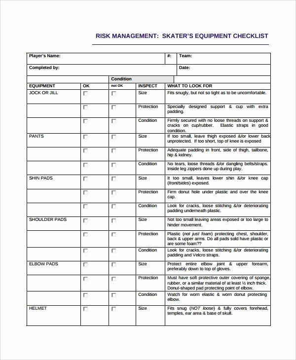 11 Equipment Checklists – Pdf Word Excel Pages