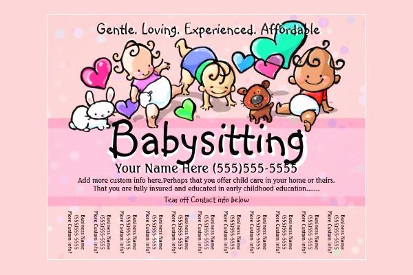 11 Fabulous Psd Baby Sitting Flyer Templates