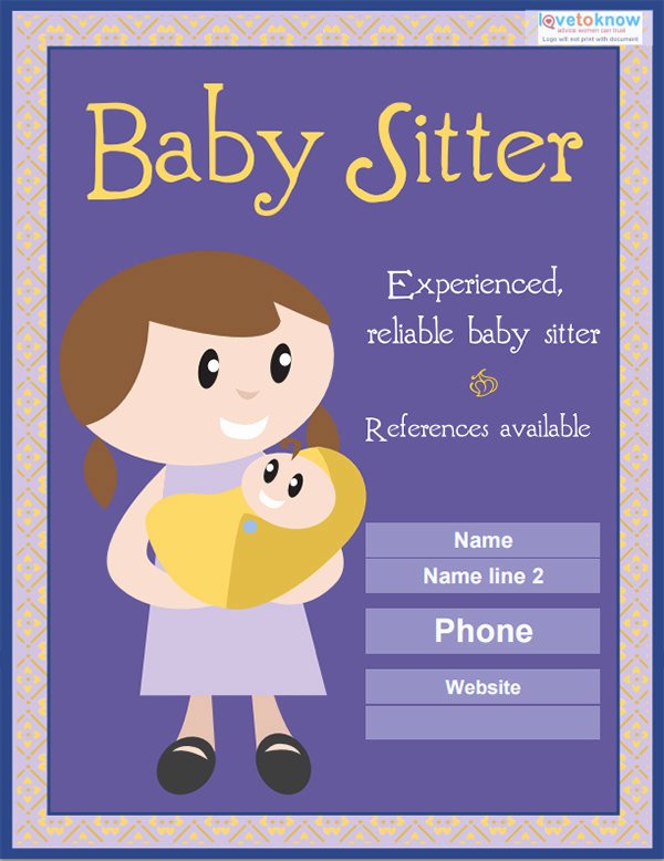 Free Babysitting Flyer Template Letter Example Template