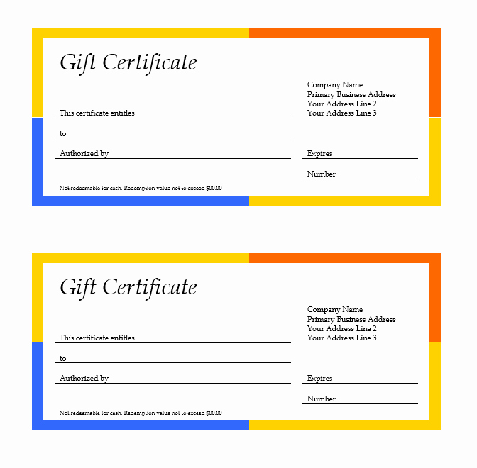 11 Free Gift Certificate Templates – Microsoft Word Templates