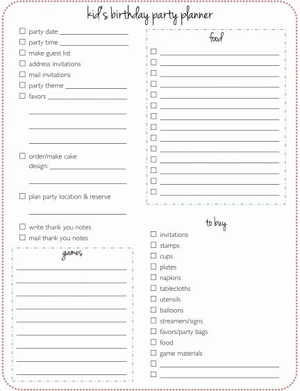11 Free Printable Party Planner Checklists