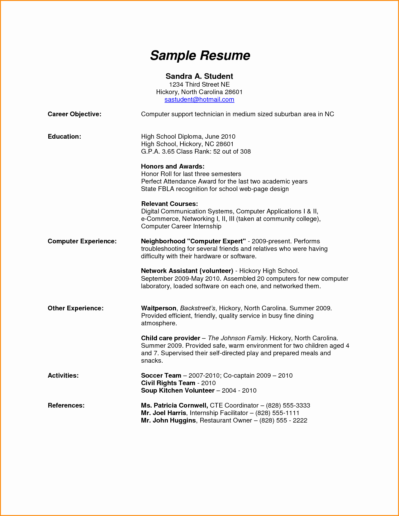 11 high school resume examples pdf